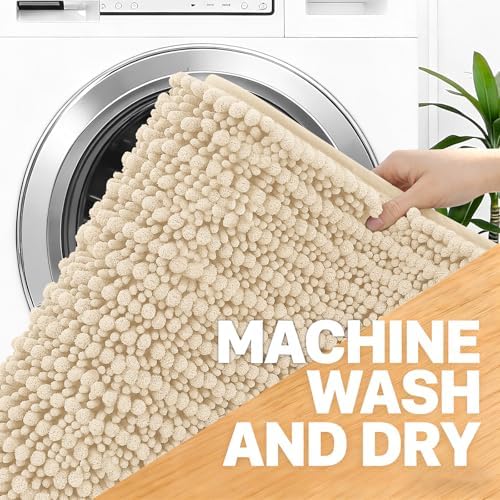 OLANLY Bathroom Rugs 36x24, Thick Soft Absorbent Chenille Bath Rugs