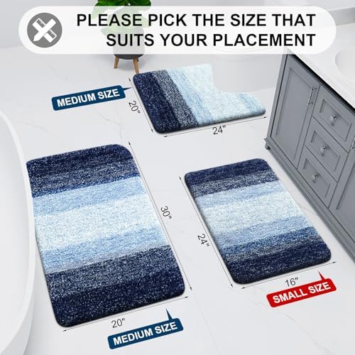 Arotive Microfiber Bathroom Rugs, Shaggy Soft Absorbent Bath Rug, 40x24