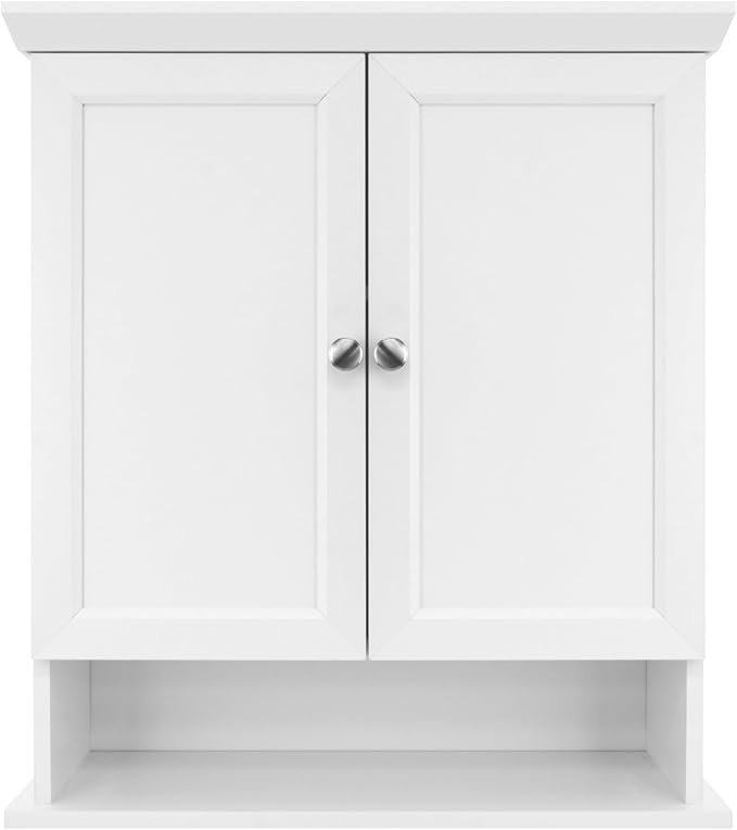 MCS 23x26 White Medicine Cabinet Organizer, Wall Mounted Bathroom Cabinet for Over-The-Toilet Storage, Bathroom Furniture & Restroom Organizer