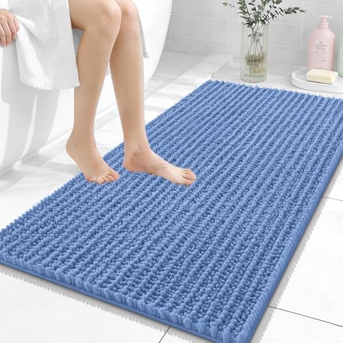 OLANLY Bathroom Rugs 44x24, Thick Soft Absorbent Chenille Bath Rugs