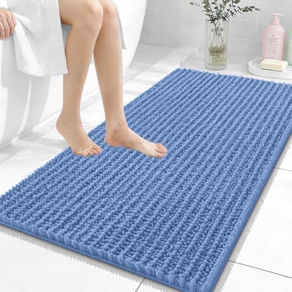 OLANLY Bathroom Rugs 44x24, Thick Soft Absorbent Chenille Bath Rugs