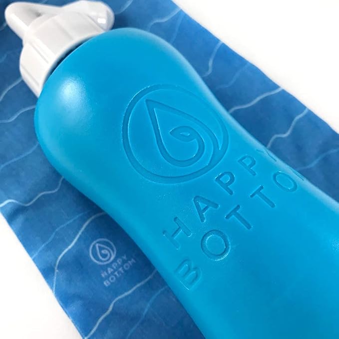 Happy Bottom Portable Bidet | Leak Free Handheld Travel Bidet and Peri Bottle with Angled Nozzle Sprayer | 400 ml Capacity | with Travel Bag