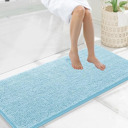 Smiry Bathroom Rugs 47X20, Luxury Chenille Extra Soft Absorbent Bath Mat