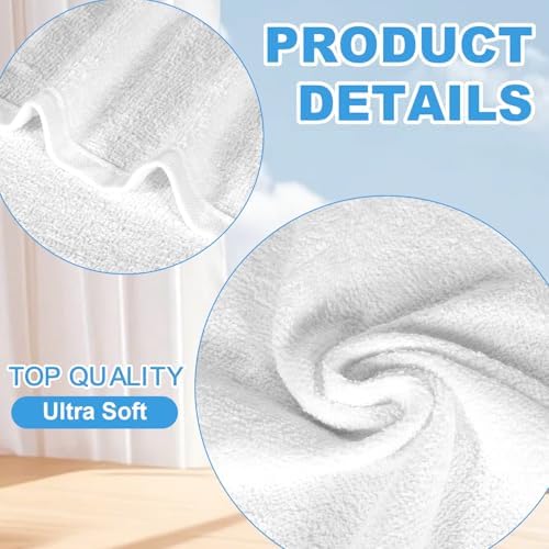 Washcloths Set, 24-Pack Cotton Wash Cloths, 12x12 Inch, White