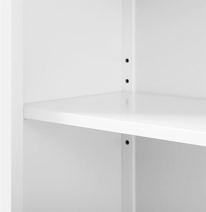 SONGMICS VASAGLE Free Standing Bathroom Cabinet with Drawer and Adjustable Shelf, Kitchen Cupboard, Wooden Entryway Storage Cabinet White, 23.6" L x 11.8" W x 31.5" H, UBBC61WT