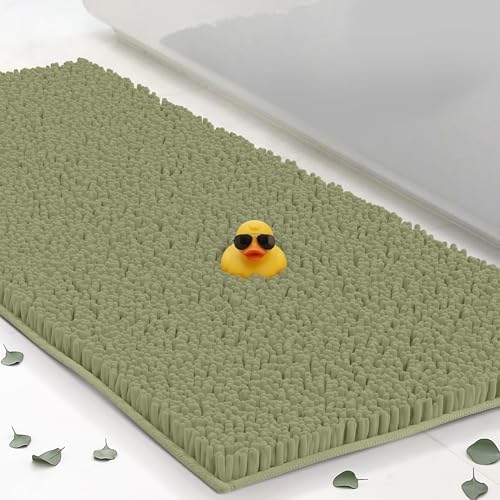 ITSOFT Extra Large Plush Bathroom Rug 59"x21", Absorbent Machine Washable Non Slip Bath Mats, Quick Dry Bathmat, Bath Rugs for Bath, Shower, Bedroom, or Door Mat, Sage Green