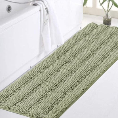 Turquoize Bathroom Runner Rug 17"x47", Soft Absorbent Chenille Bath Rug