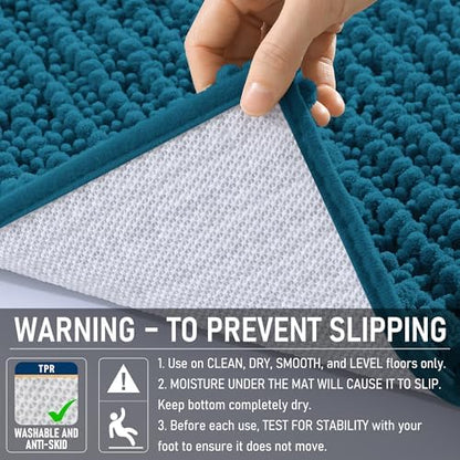 OLANLY Bathroom Runner Rugs 59x24, Thick Soft Absorbent Chenille Bath Rugs