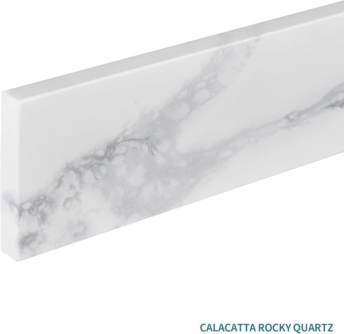 21 Inch Sidesplash in Calacatta Rocky, Quartz Stone Side Splash For Bathroom Vanity Top, Universal Size Bathroom Sink Sidesplash