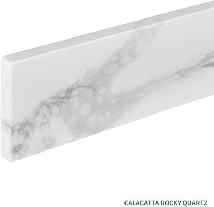 21 Inch Sidesplash in Calacatta Rocky, Quartz Stone Side Splash For Bathroom Vanity Top, Universal Size Bathroom Sink Sidesplash