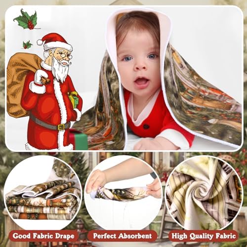 FuWeave 8 Pcs Christmas Shower Curtain Set for Bathroom Decor