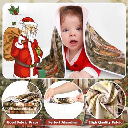 FuWeave 8 Pcs Christmas Shower Curtain Set for Bathroom Decor