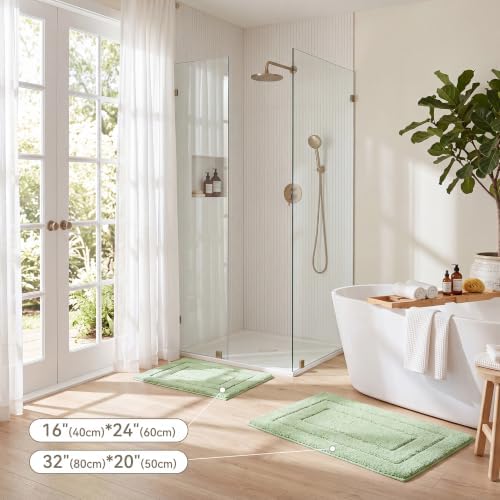 GRANNY SAYS Sage Green Bathroom Rug 20" x 32", Non-Slip Bath Mat