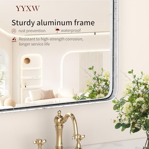 16" x 20" Brushed Nickel Bathroom Mirrors for Over Sink,AluminumFrame