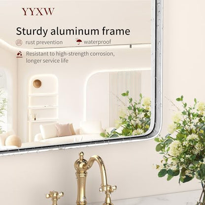 16" x 20" Brushed Nickel Bathroom Mirrors for Over Sink,AluminumFrame
