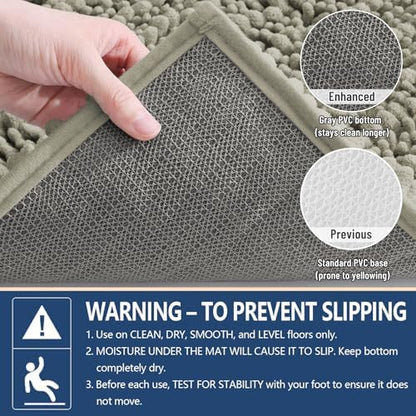 Arotive Bathroom Rugs Mat 30x20, Soft Absorbent Chenille Shaggy Bath Mat