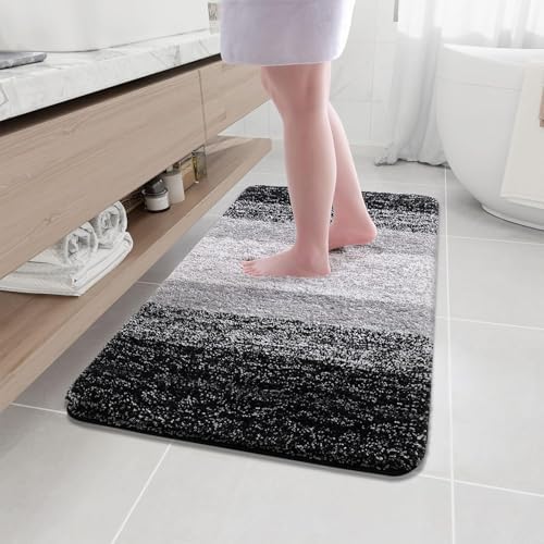 Arotive Microfiber Bathroom Rugs, Shaggy Soft Absorbent Bath Rug, 40x24