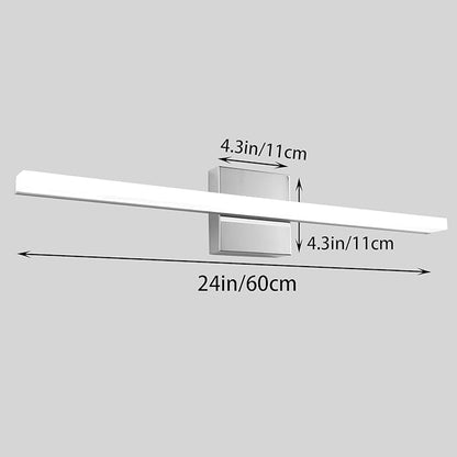 LED Bathroom Vanity Light 24inch Over Mirror Lighting Fixture Modern Indoor Chrome 12W 5000K Cool White Wall Sconce for Bathroom Bedroom Living Room