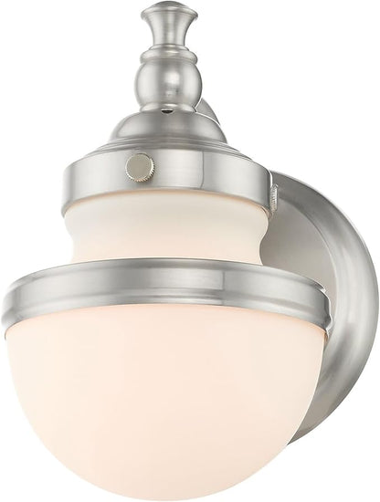 Livex 5711-05 Transitional One Light Bath Vanity from Oldwick Collection Finish, Polished Chrome