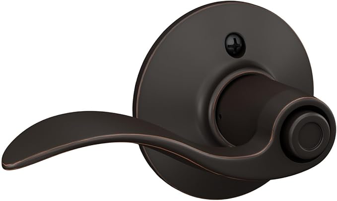 Schlage F40 ACC 716 Accent Door Lever, Bed & Bath Privacy Lock, Aged Bronze