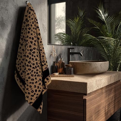 COTTON CRAFT Cheetah Bath Towel - 2 Pack 100% Cotton Animal Print Towels
