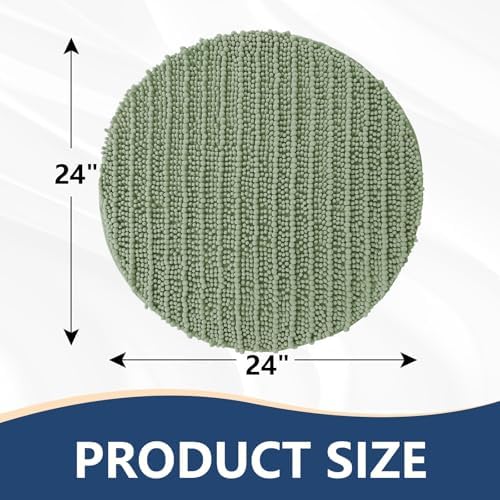 Arotive Round Bathroom Rugs 24x24, Soft Absorbent Chenille Shaggy Bath Mat