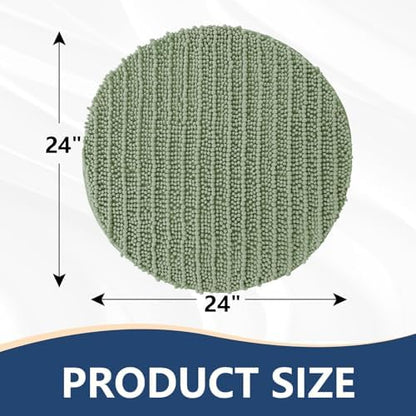 Arotive Round Bathroom Rugs 24x24, Soft Absorbent Chenille Shaggy Bath Mat