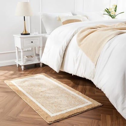 CozeCube Beige Bath Mat 36"x24" Non Slip Washable Rug