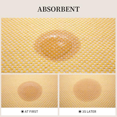 YIHOUSE Yellow Bathroom Rugs Sets 3 Pieces,Thin Bath Mat Quick Dry