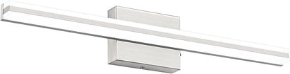 SOLFART Bathroom Light Fixtures Over Mirror 24 Inch Brushed Nickel Modern Vanity Light 5CCT Adjustable Brightness LED Mirror Light Fixture Anti-Glare Lighting Wide Illumination