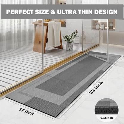 YDKGL Non Slip Bath Mat Long Ultra Thin Bathroom Rugs Runner Fit Under Door