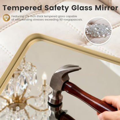 20"X40" Gold Bathroom Mirrors for Over Sink,Aluminum Frame