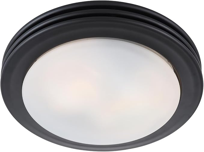 Good Housekeeping 90054z Yorkshire Decorative Bathroom Ventilation Exhaust Fan and Light, Medium, Matte Black