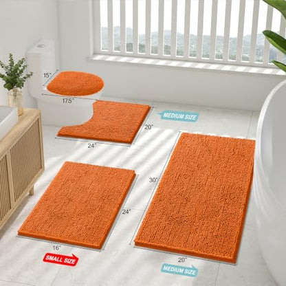 Smiry Bathroom Rugs 24X16, Luxury Chenille Extra Soft Absorbent Bath Mat