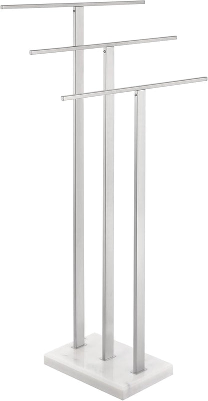 KES Standing Towel Rack 3-Tier with Heavy Marble Base, Free Standing Towel Racks for Bathroom Floor, SUS304 Stainless Steel Brushed Finish, BTH217S3-2