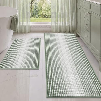 BSICPRO Bathroom Rugs Sets 2 Piece, Non Slip Bath Mats, Greyish Green