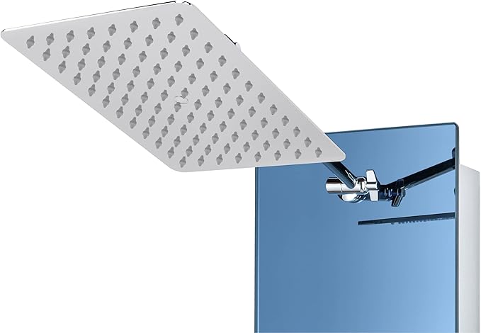 Blue Ocean 52" Stainless Steel SPS392H Shower Panel Tower System with Rainfall Shower Head and 8 Adjustable Massage Jets