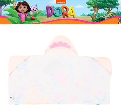 Dora The Explorer Kids Super Soft Bath/Pool/Beach Soft Cotton Terry Hooded Towel Wrap, 24 in x 50 in, (Officially Licensed Product) by Franco
