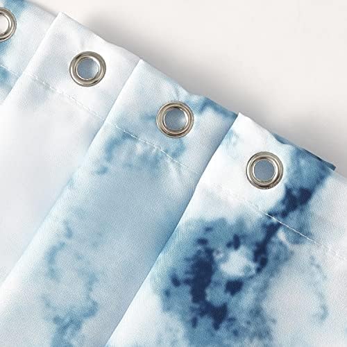 Marble Bathroom Shower Curtain,Blue and White Fabric Shower Curtain with Hooks,Unique 3D Printing,Decorative Bathroom Accessories,Water Proof,Reinforced Metal Grommets,Standard 72x72 Inches