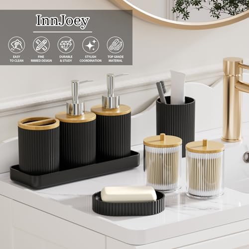 10PC Bathroom Accessories Set, Wooden Design Restromm Decor Sets
