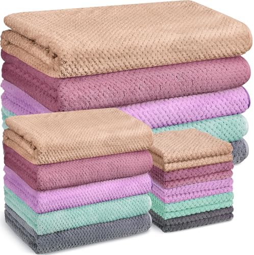 Mixweer 20 Pcs Bath Towel and Washcloths Set for Bathroom, Rich Color