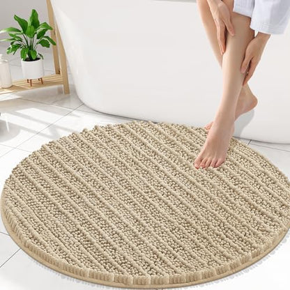 Smiry Bathroom Rugs Round 30X30, Extra Soft Rubber Backing Bath Mats