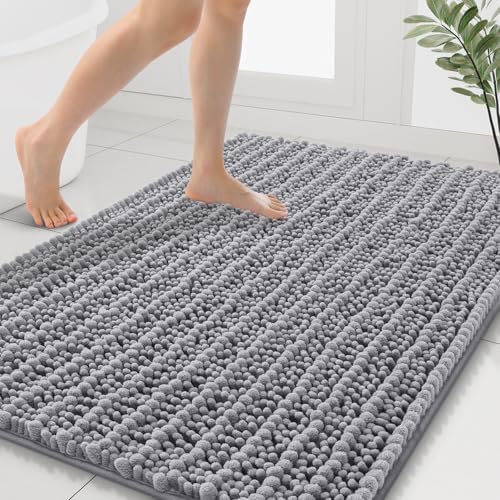 Smiry Bathroom Rugs 40X32, Extra Soft Rubber Backing Chenille Bath Mats