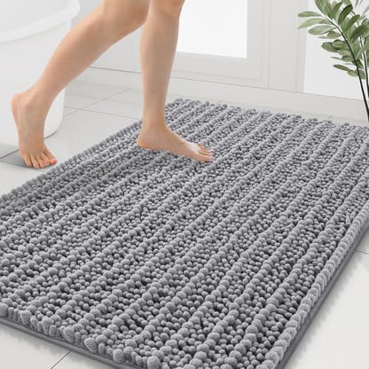 Smiry Bathroom Rugs 40X32, Extra Soft Rubber Backing Chenille Bath Mats