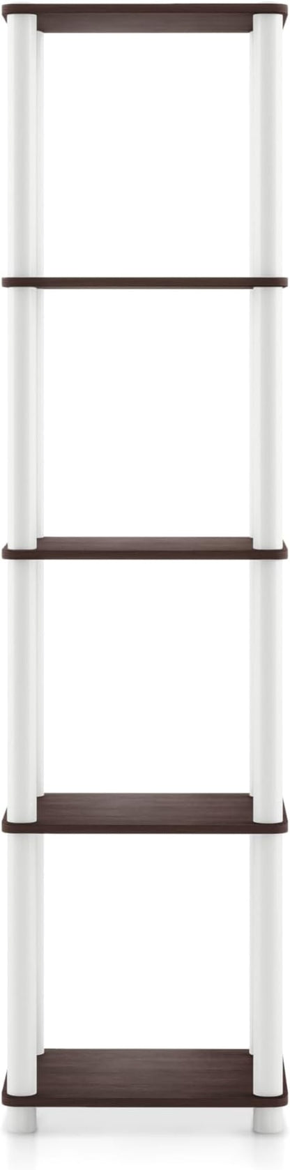 Homes: Inside + Out Apexa Modern 5-Tier Narrow Shelving Units, Collectibles Display Shelves, Easy Assembly Standing Shelf, Home Storage Organizer for Living Room, Bedroom, Office, Espresso
