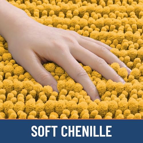 Smiry Bathroom Rugs 30X20, Extra Soft Rubber Backing Chenille Bath Mats