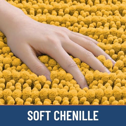 Smiry Bathroom Rugs 30X20, Extra Soft Rubber Backing Chenille Bath Mats