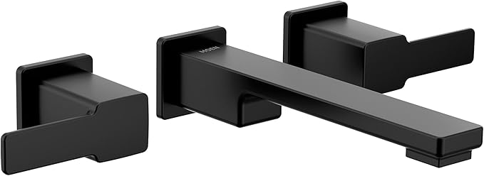 Moen TS6731BL 90 Degree Two-Handle Wall Mount Bathroom Faucet Trim Kit, Valve Required