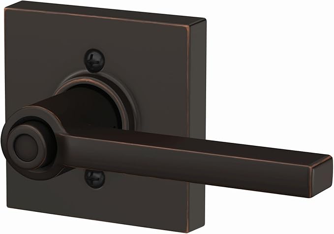 Schlage F40 LAT 625 COL Latitude Lever with Collins Trim Bed & Bath Privacy Door Lock, Bright Chrome