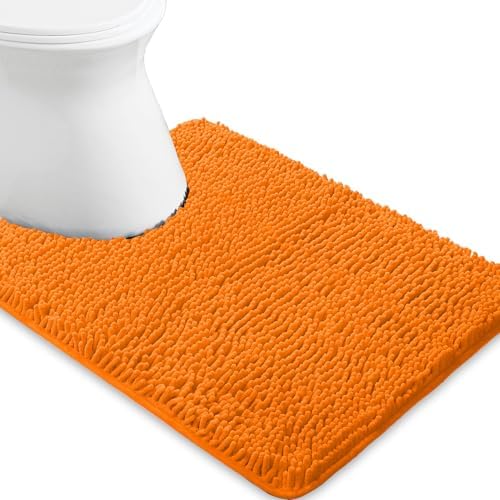 Yeaban Toilet Rugs U-Shape 20"x24", Orange
